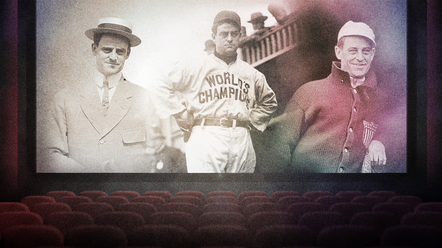 Three images of early 1900s baseball and movie star Mike Donlin