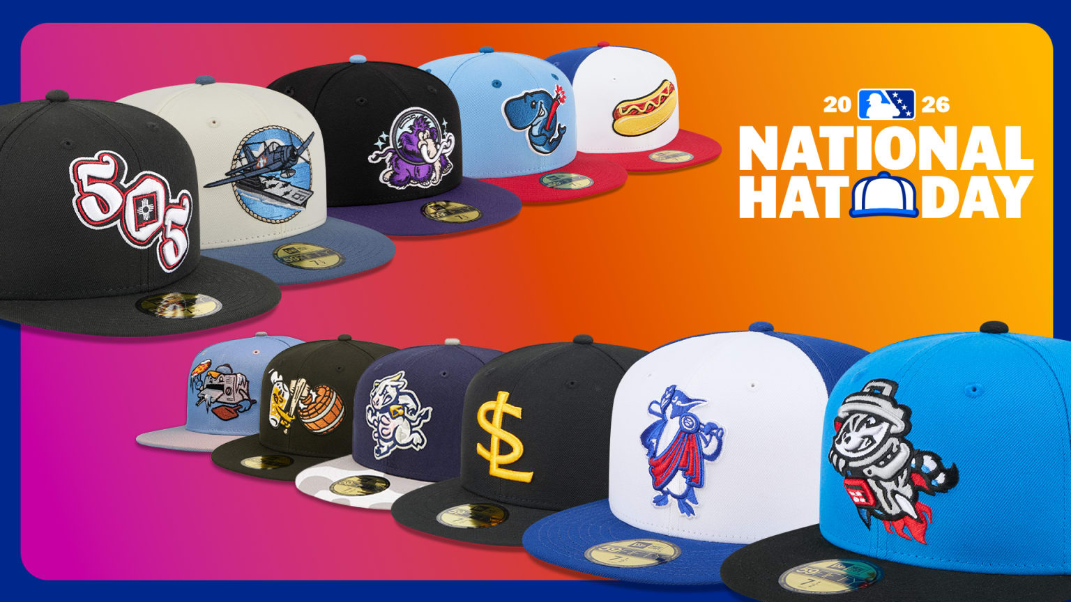 Images of 11 popular Minor League hats