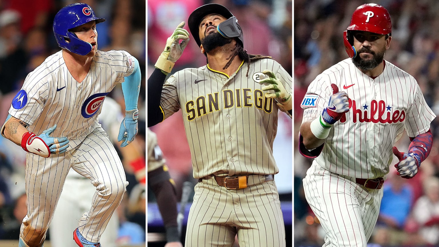Pete Crow-Armstrong, Fernando Tatis Jr. and Kyle Schwarber