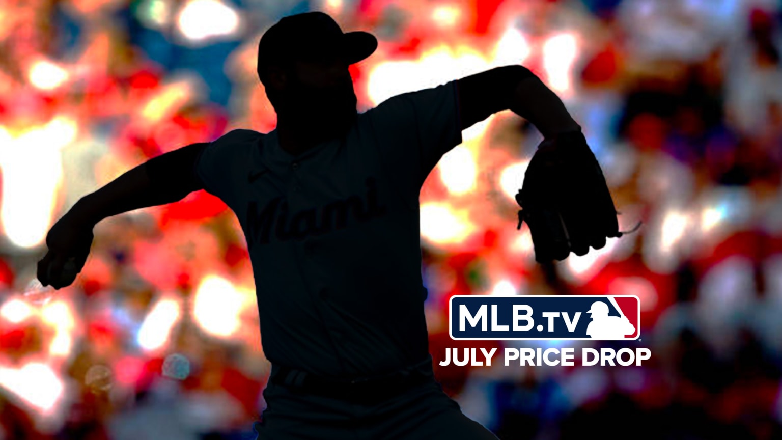 A graphic advertising MLB.TV's new price of $94.99 for the rest of the season, with a free trial