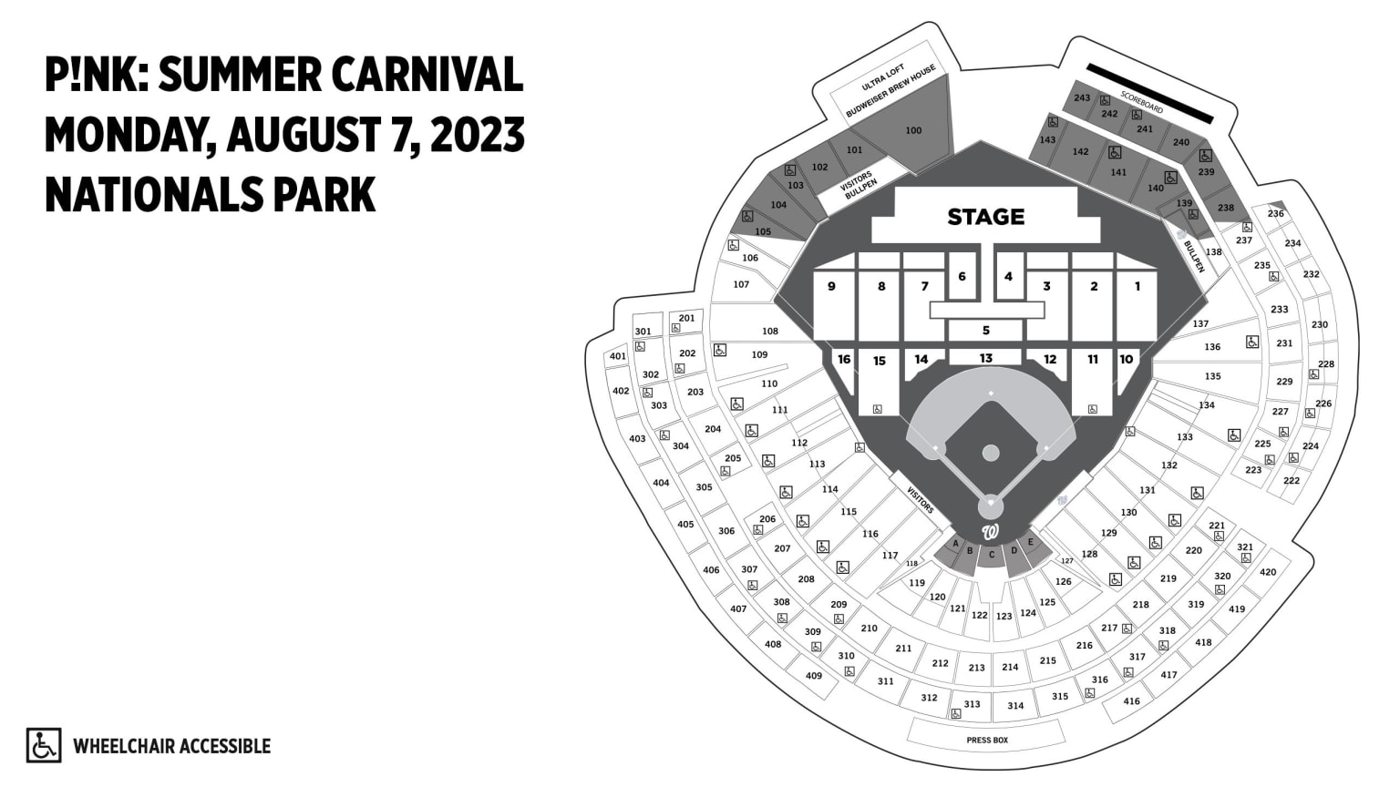 Nationals Park Concert Seating Chart Rows Matttroy