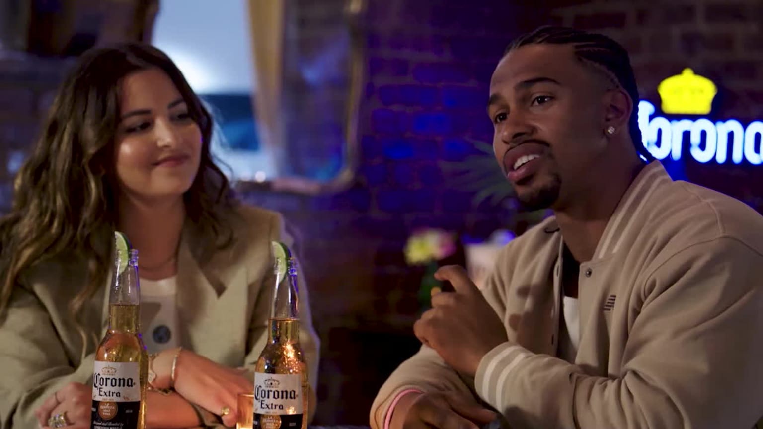 A screengrab of Katia and Francisco Lindor