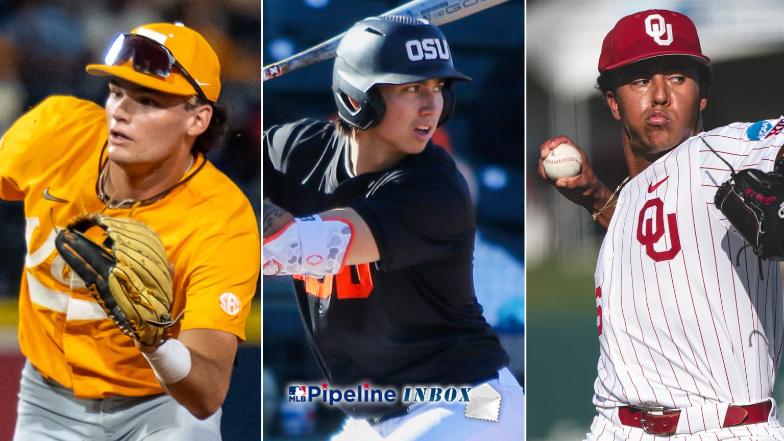 Images of players from Tennessee, Oklahoma State and Oklahoma University.