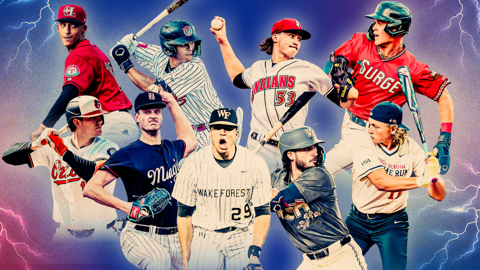 Photos of nine top baseball prospects