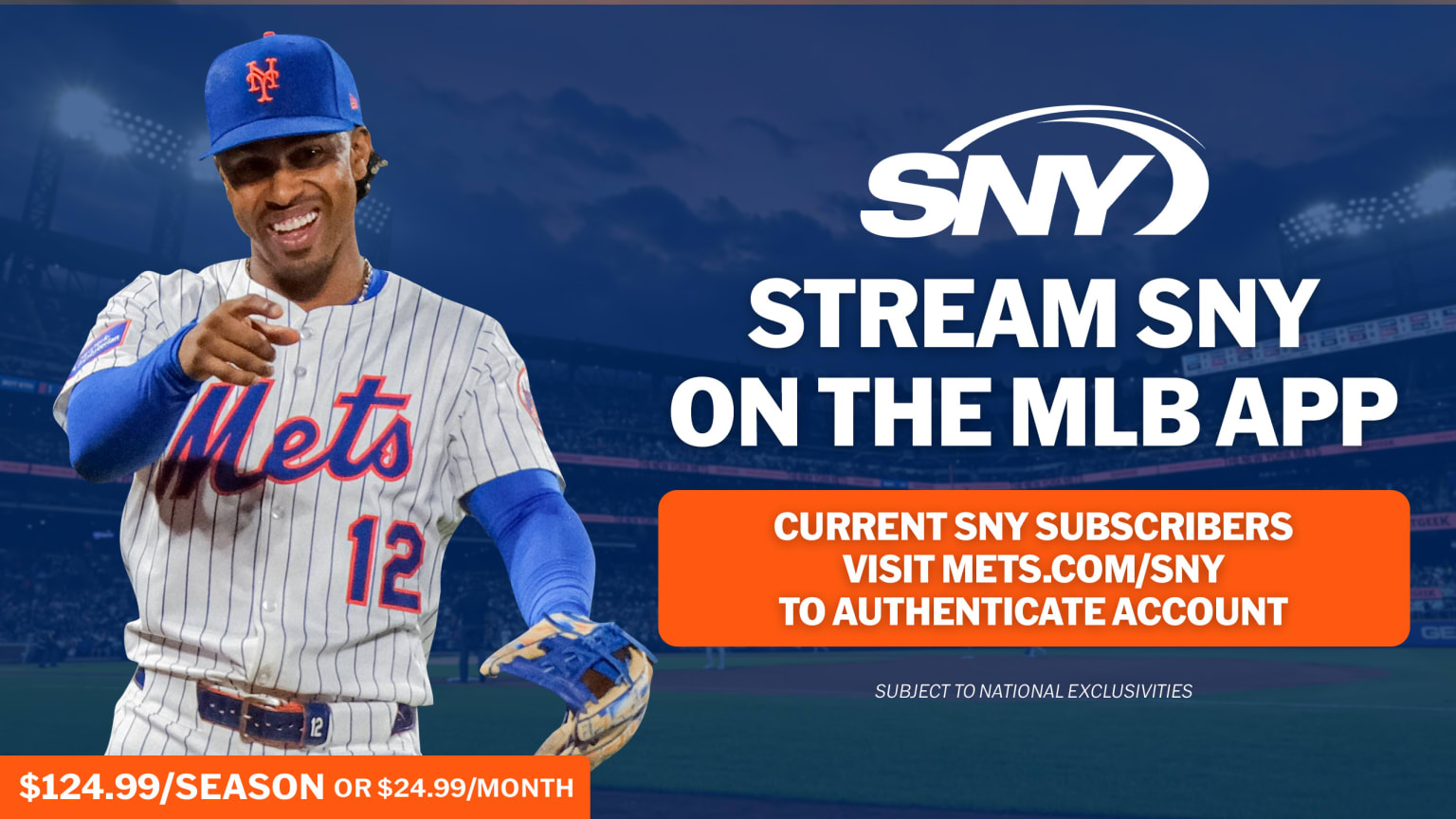 SNY MLB Streaming Games For 2026 