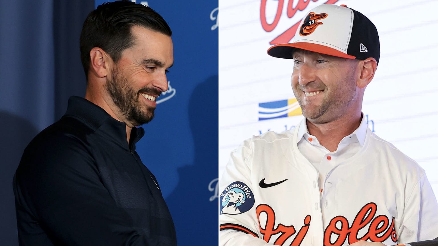 Dodgers GM Brandon Gomes and Orioles manager Craig Albernaz