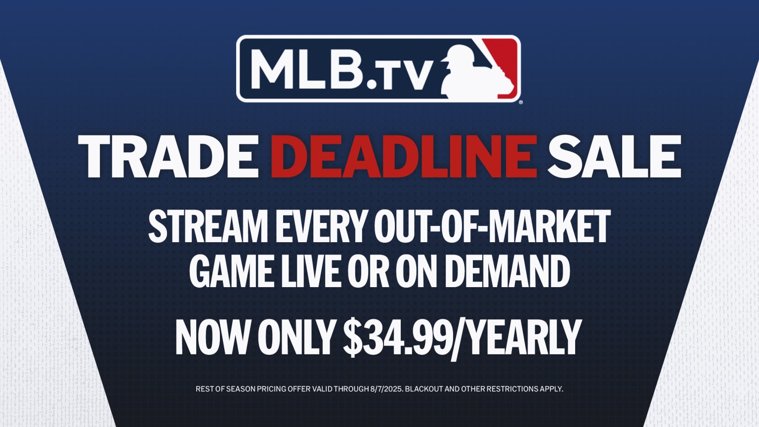 MLB.TV is on sale for $34.99/yearly