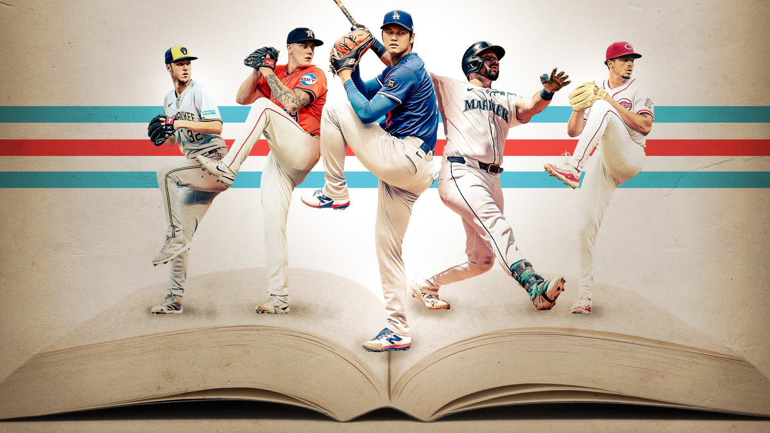 Jacob Misiorowski, Hunter Brown, Shohei Ohtani, Cal Raleigh and Chase Burns