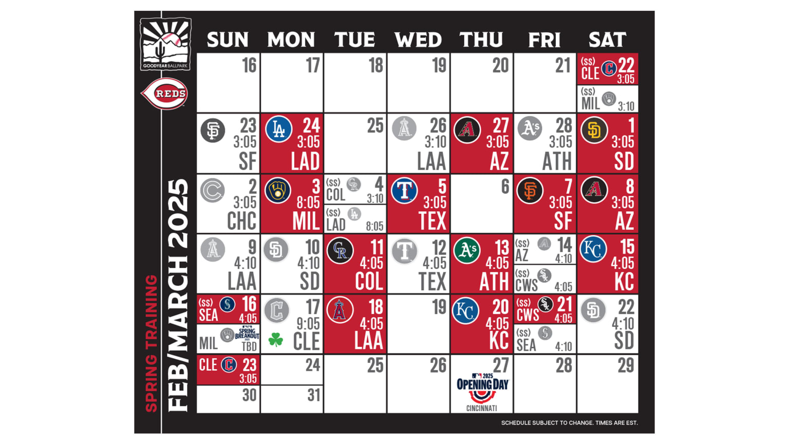 Reds Game Schedule Printable