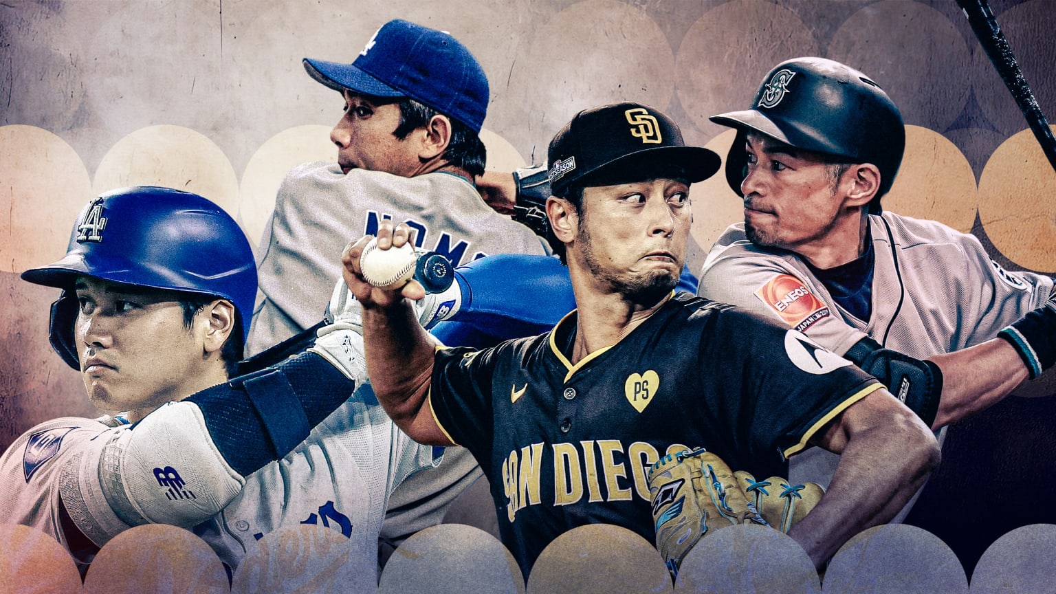 Shohei Ohtani, Hideo Nomo, Yu Darvish and Ichiro Suzuki Shohei Ohtani, Hideo Nomo, Yu Darvish and Ichiro Suzuki