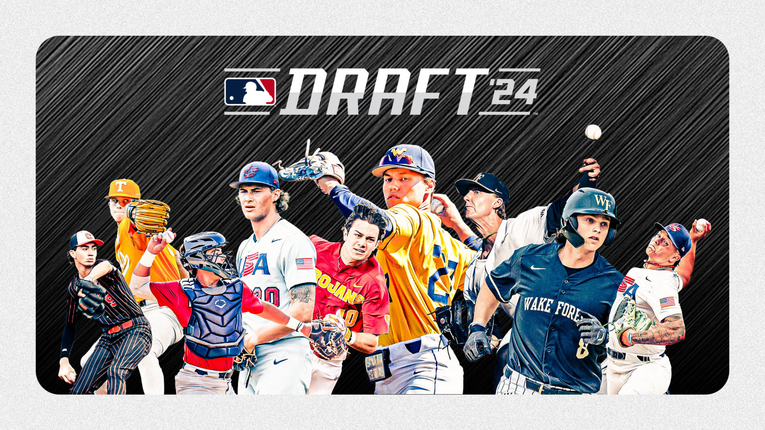 A photo illustration of 9 Draft prospects