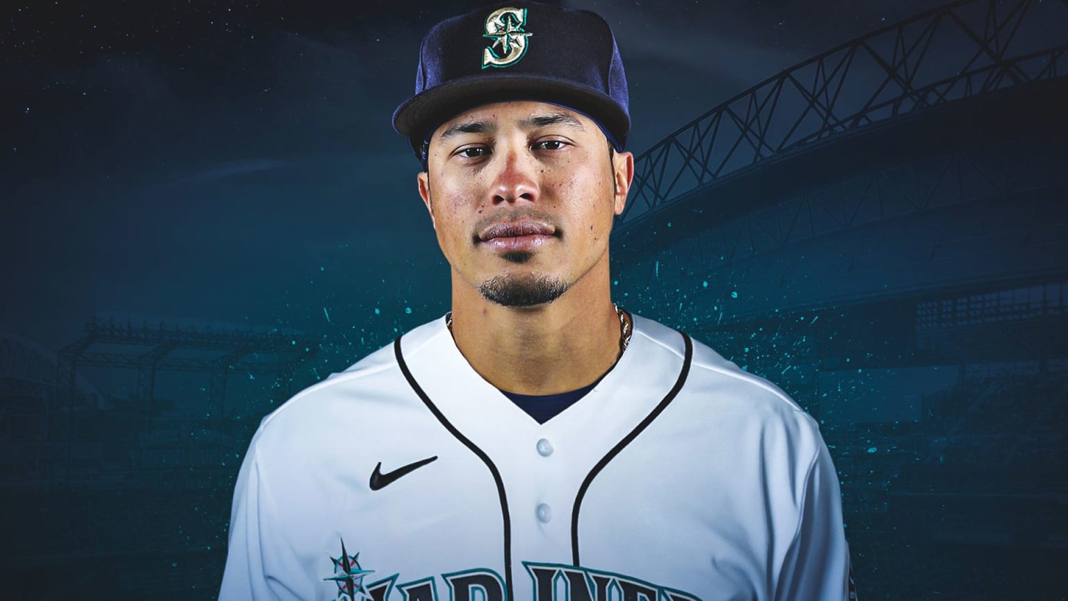 A photo illustration showing Kolten Wong in a Mariners uniform