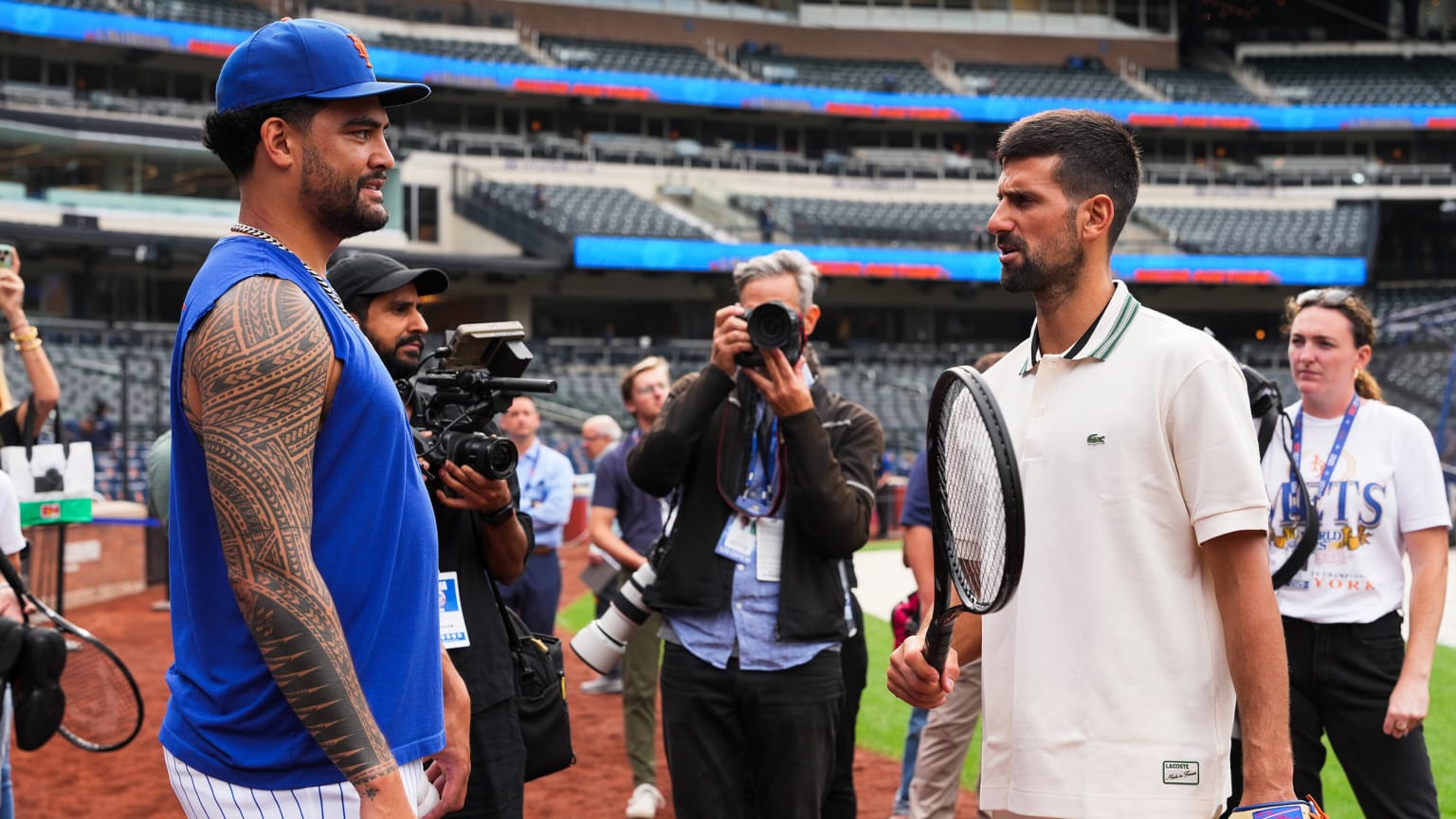 Sean Manaea and Novak Djokovic