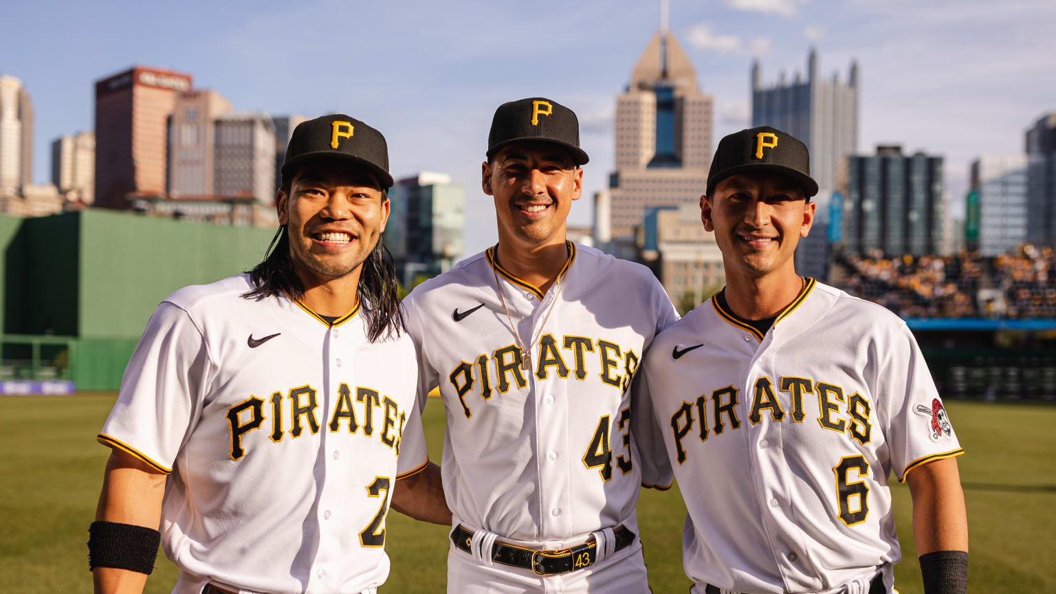 Connor Joe, Robert Stephenson and Mark Mathias together at PNC Park