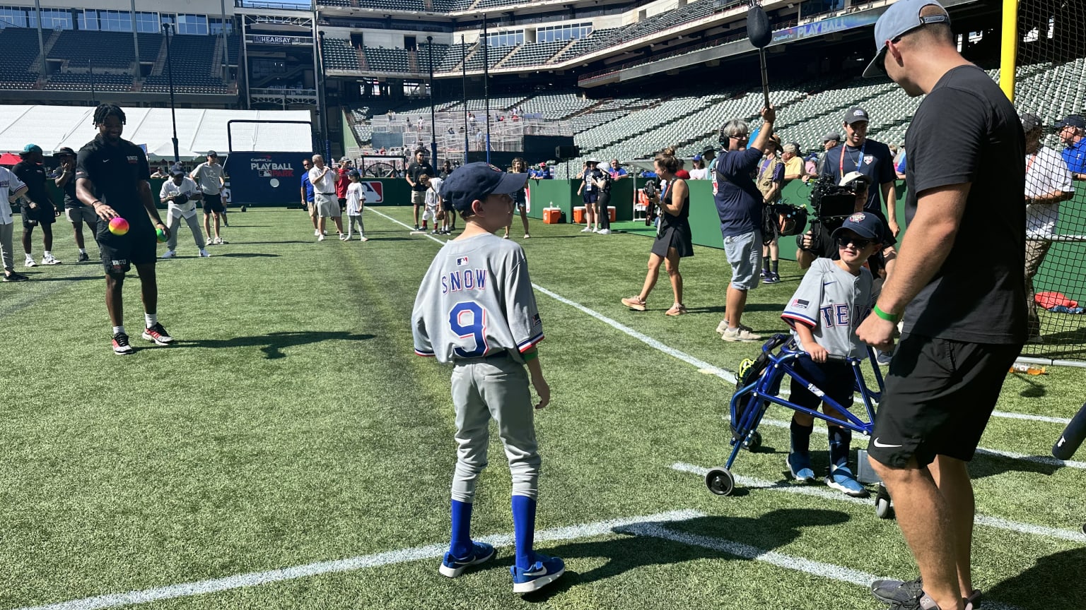 Kids participate in the All-Star Miracle League Game