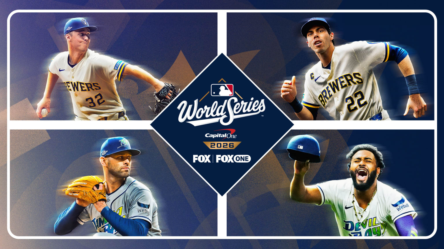 Jacob Misiorowski, Christian Yelich, Nick Martinez and Junior Caminero