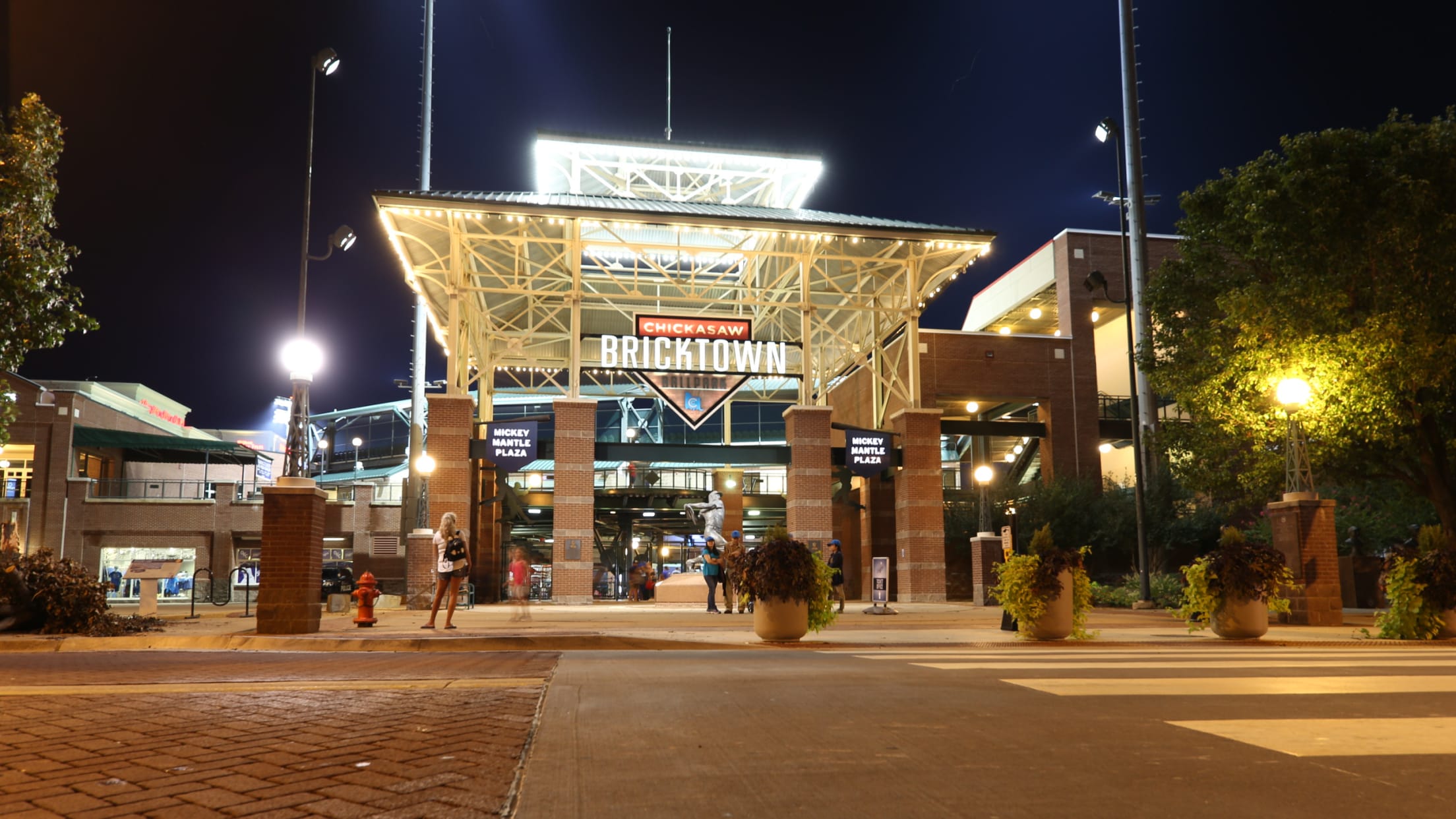 Mickey Matle Gate at Night (OKC Baseball Club)
