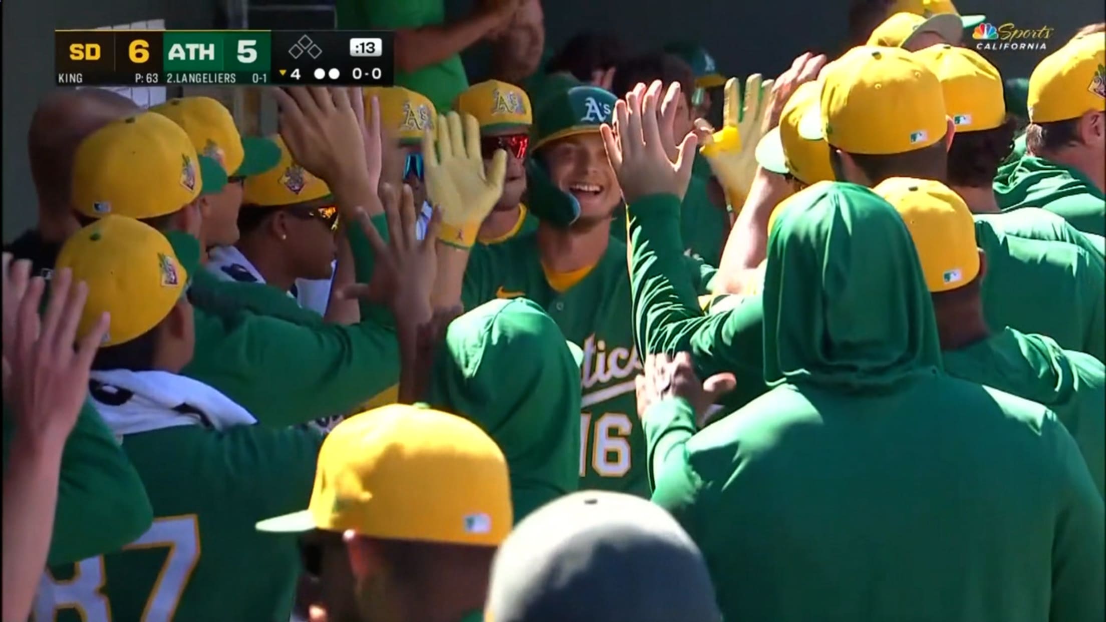 A's bats crush four homers in the 4th inning