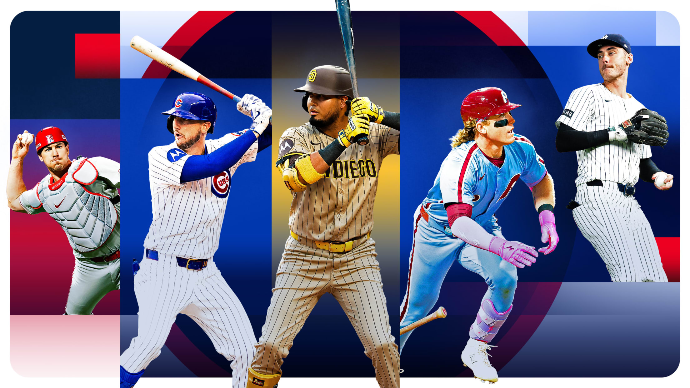J.T. Realmuto, Kyle Tucker, Luis Arraez, Harrison Bader and Cody Bellinger