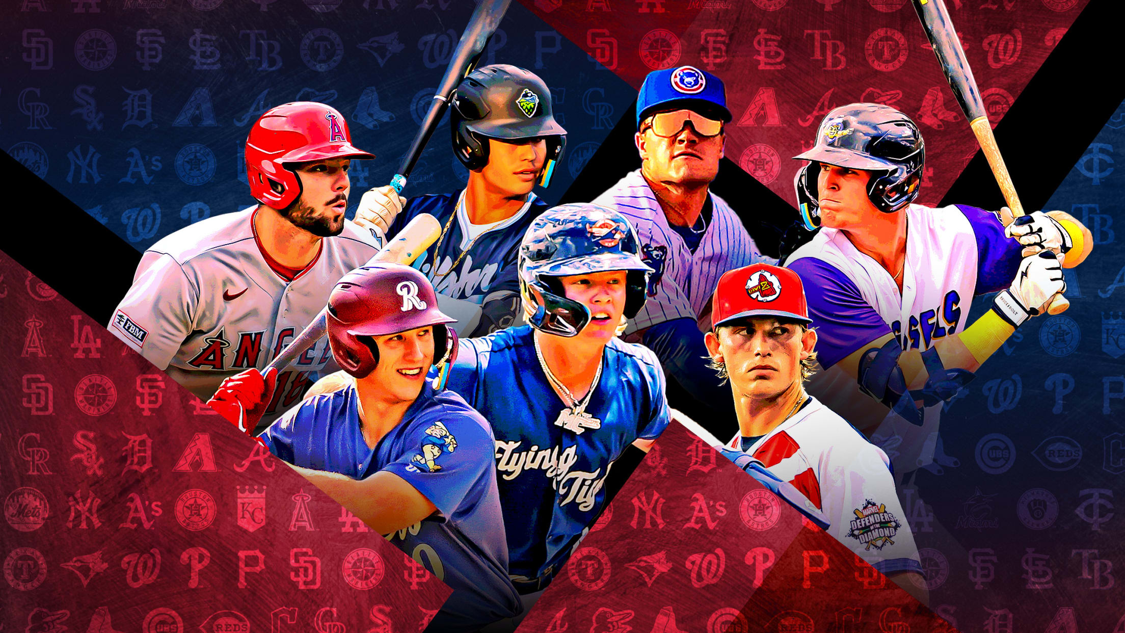 A photo illustration of seven prospects