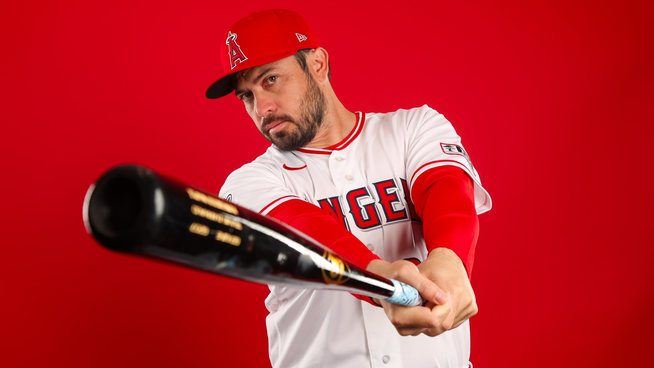 Travis d'Arnaud in a portrait from Photo Day