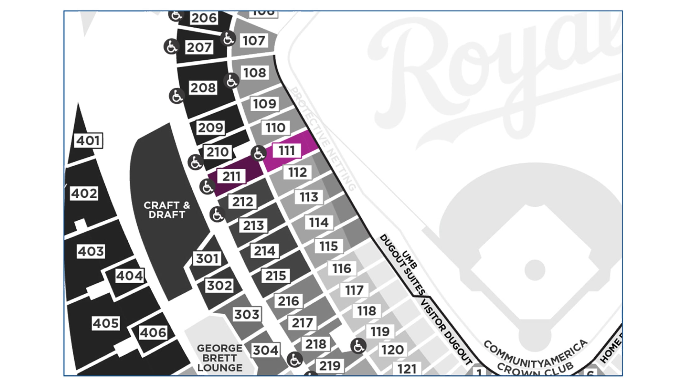 Section 113 at Kauffman Stadium 