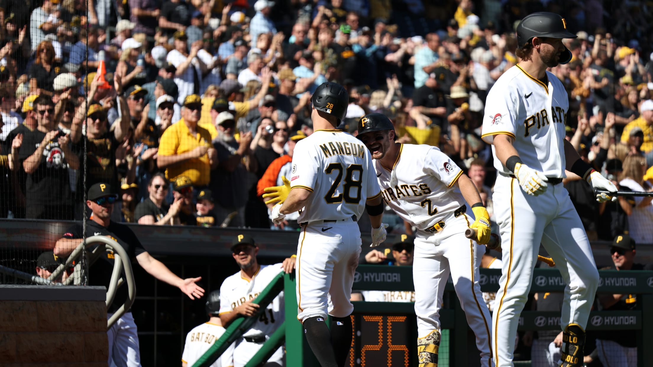 The Pirates plate six runs in the 2nd inning