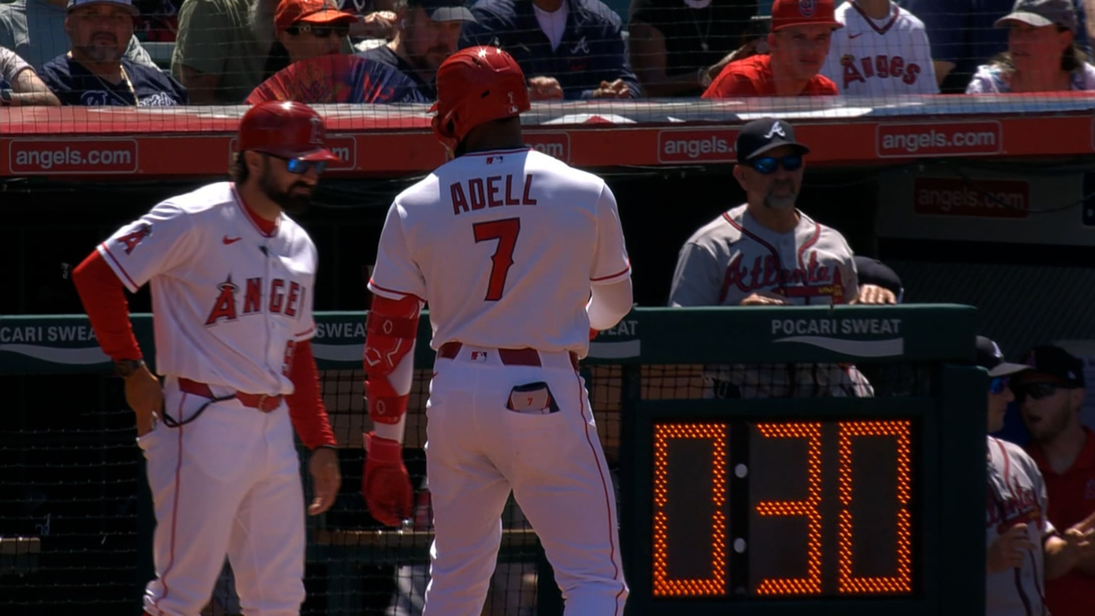 Jo Adell's three-hit birthday game vs. Braves