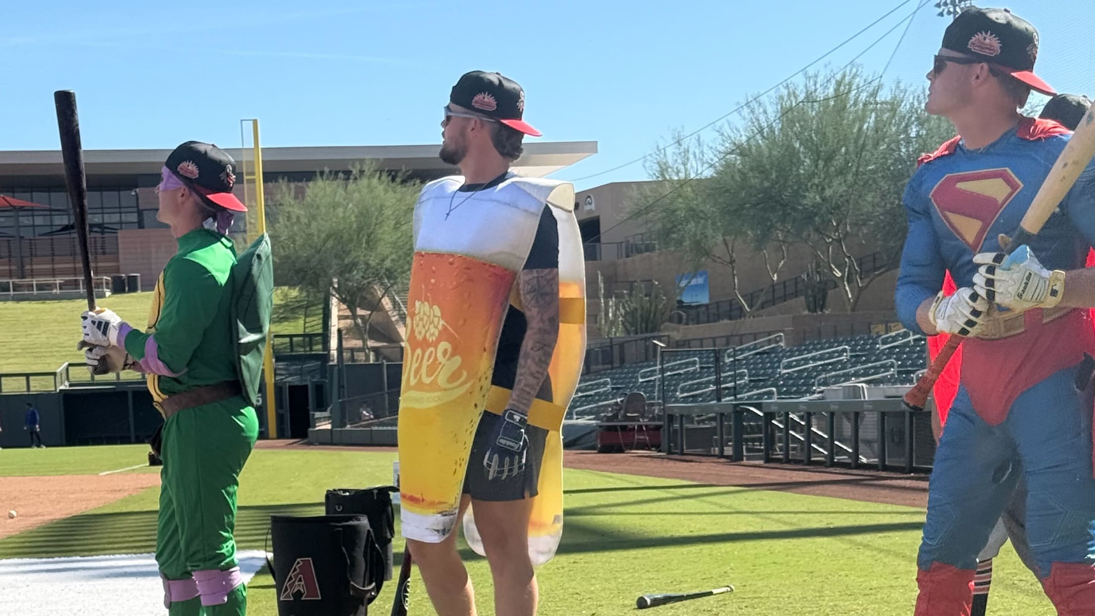 Prospects dressed as a Ninja Turtle, a glass of beer and Superman