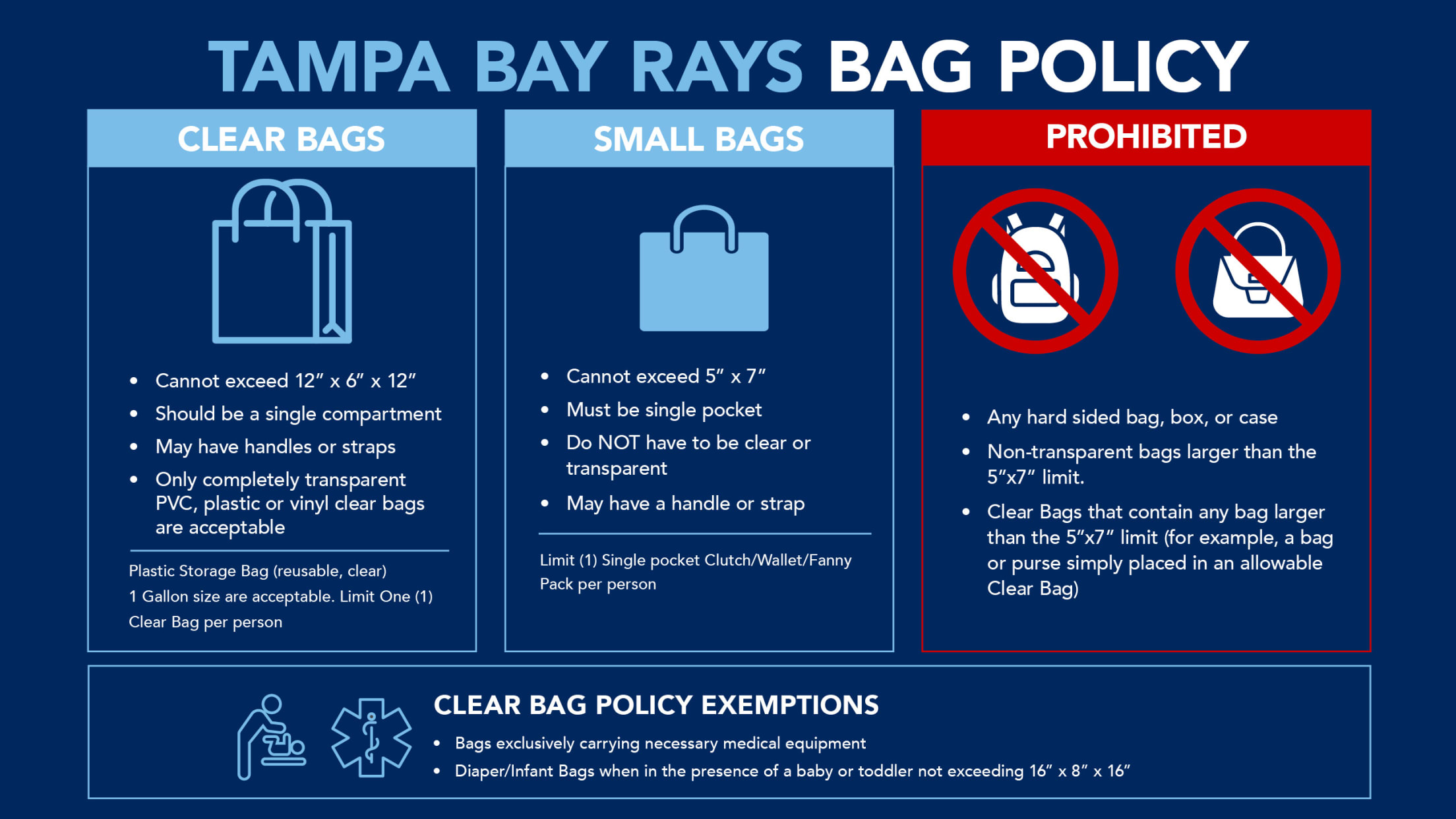 Tampa Bay Rays Clear Bag Policy