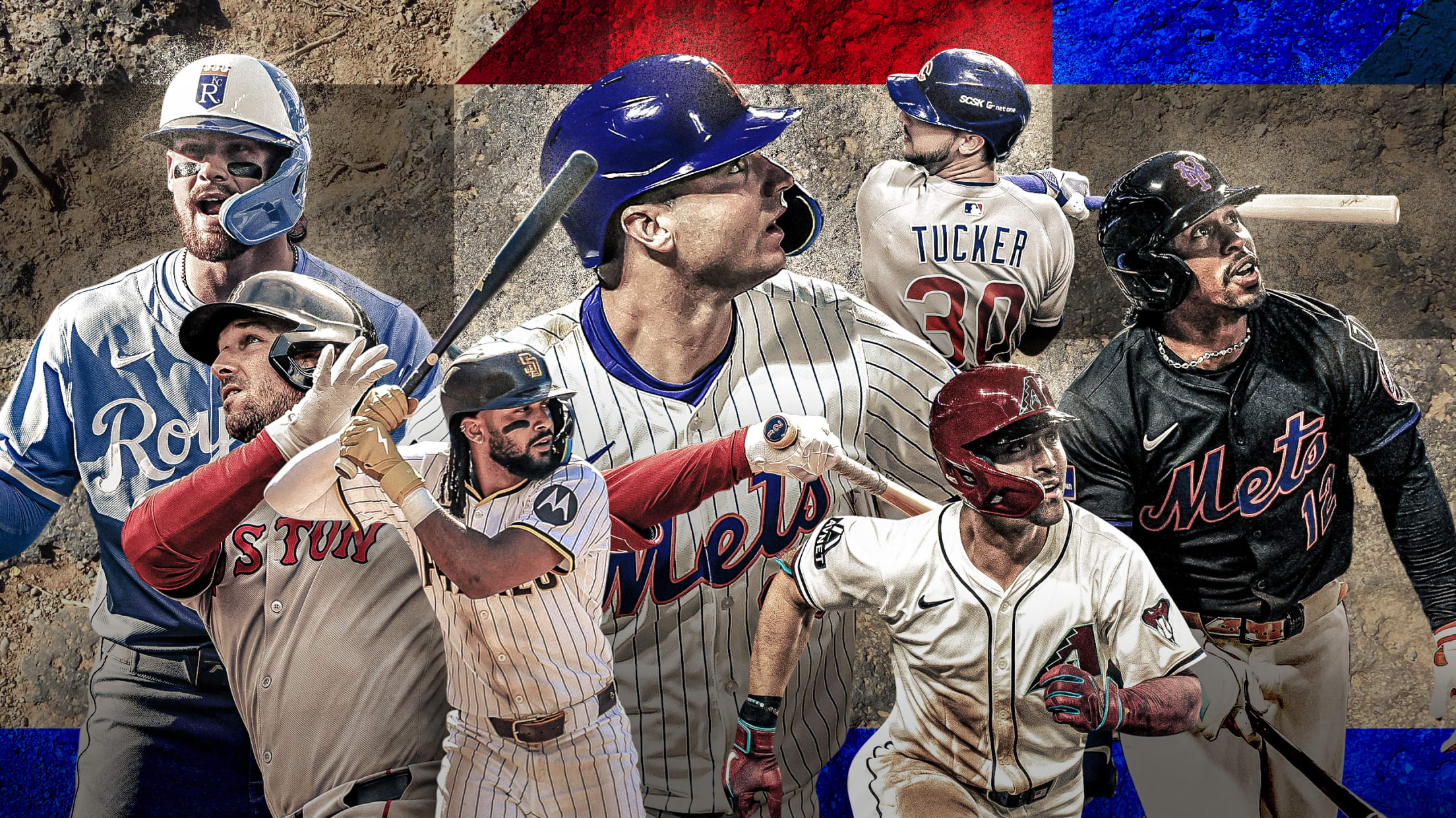 Bobby Witt Jr., Alex Bregman, Fernando Tatis Jr., Pete Alonso, Kyle Tucker, Corbin Carroll and Francisco Lindor