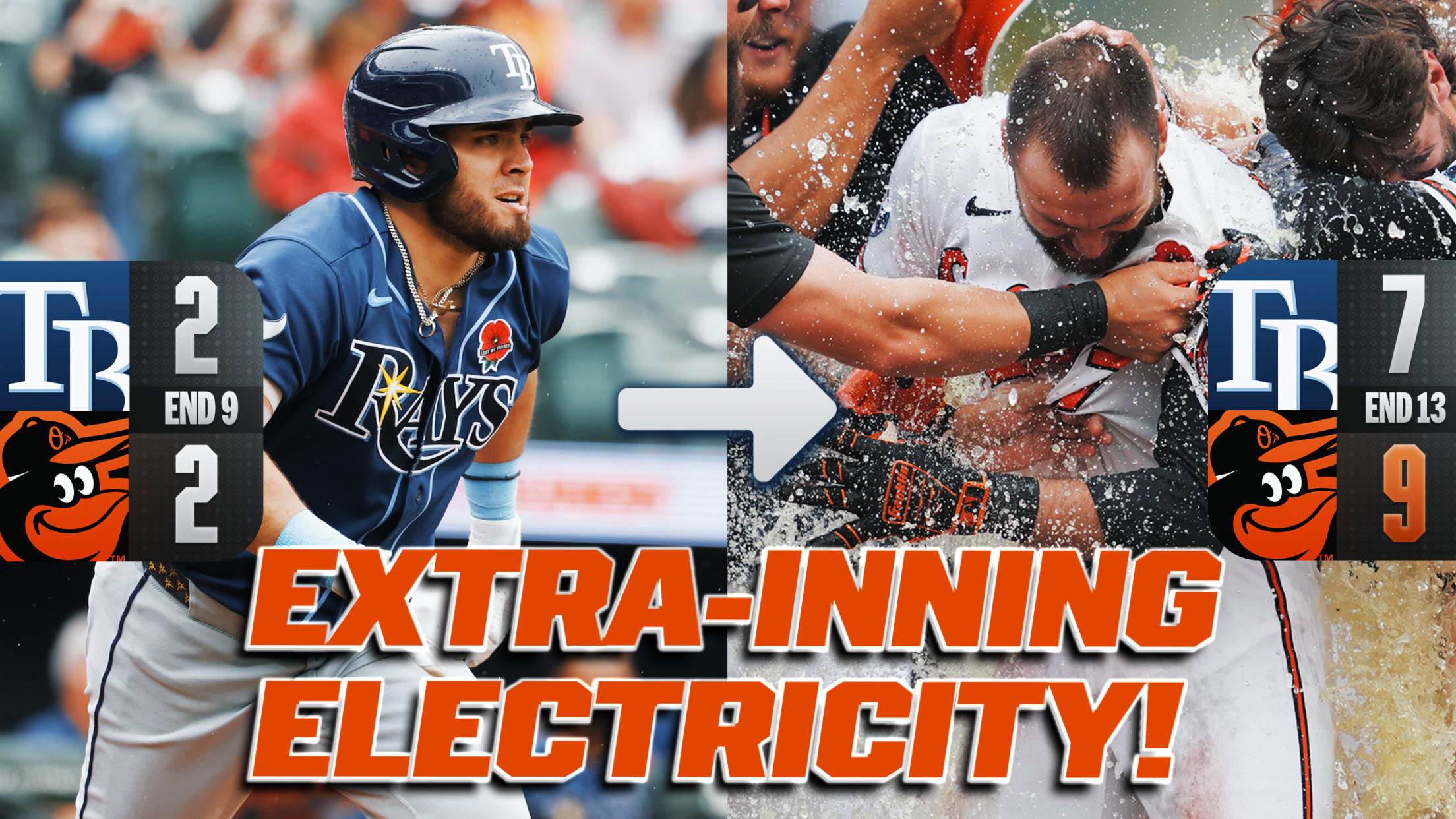 Orioles come back THREE TIMES to walk off!