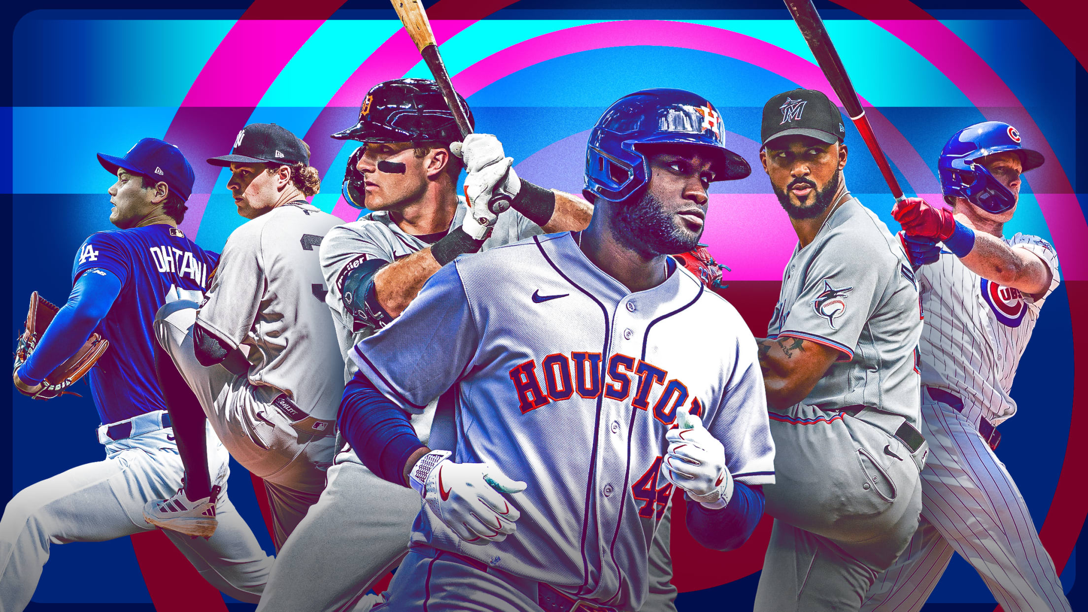 Shohei Ohtani, Cam Schlittler, Kevin McGonigle, Yordan Alvarez, Sandy Alcantara and Pete Crow-Armstrong