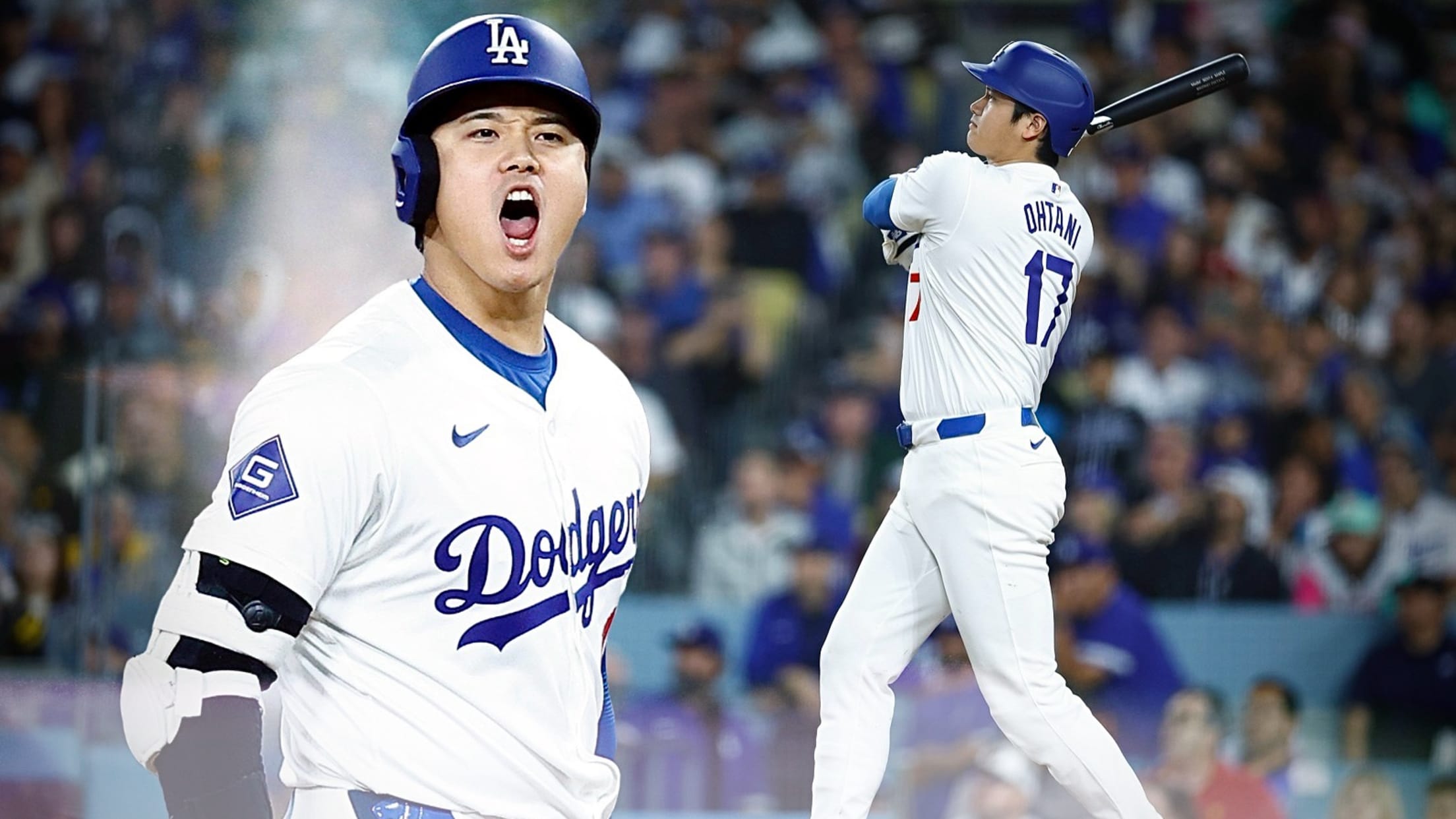 Shohei Ohtani showed his emotions after two big hits in the Dodgers' win