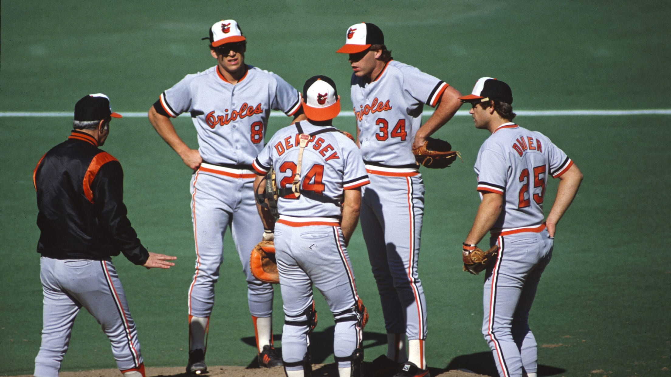 Eddie Murray hits two home runs and Scott McGregor pitches a five-hitter to  give the Baltimore Orioles the World Series championship in five games -  This Day In Baseball