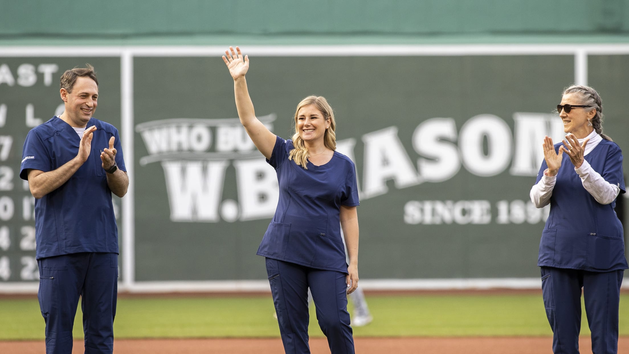 Photos: The Red Sox honored nurses with a message on Fenway's outfield