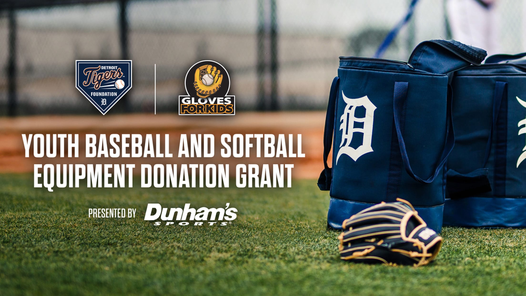 Youth Baseball and Softball Equipment Donation Grant Detroit Tigers