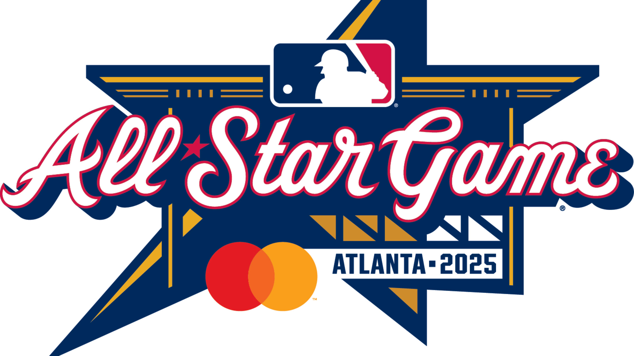 The official logo for the 2025 MLB All-Star Game highlights the architecture of the Braves' ballpark and features typography inspired by the team's script