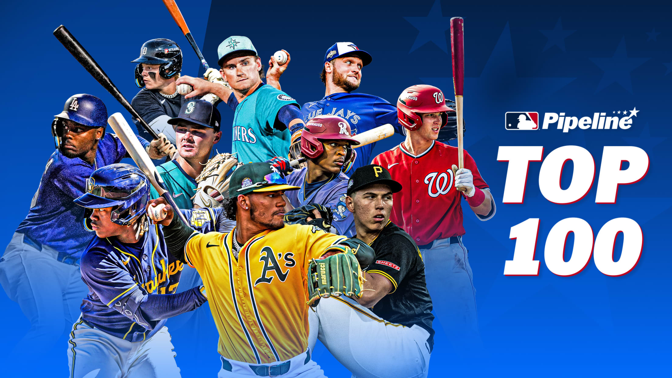 Rising prospects on the Top 100: Josue De Paula (Dodgers), Jesús Made (Brewers), Max Clark (Tigers), Kade Anderson (Mariners), Colt Emerson (Mariners), Leo De Vries (A's), Sebastian Walcott (Rangers), Trey Yesavage (Blue Jays), Seth Hernandez (Pirates), Eli Willits (Nationals)