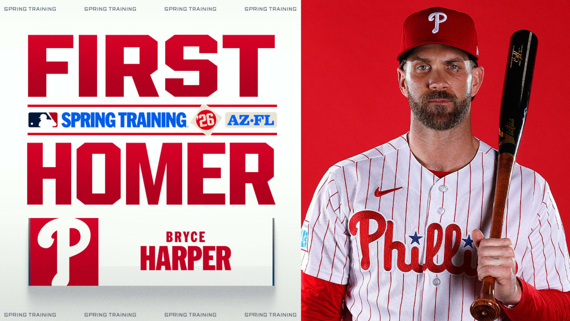 Bryce Harper pega su 1er jonrón de la primavera