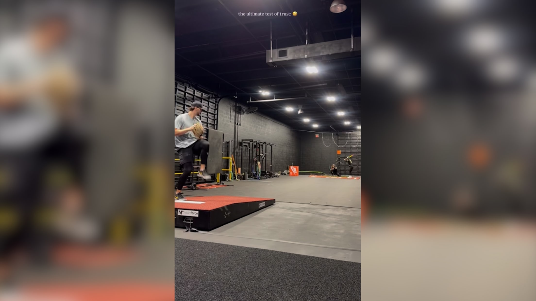 Livvy Dunne takes live at-bats vs. Paul Skenes