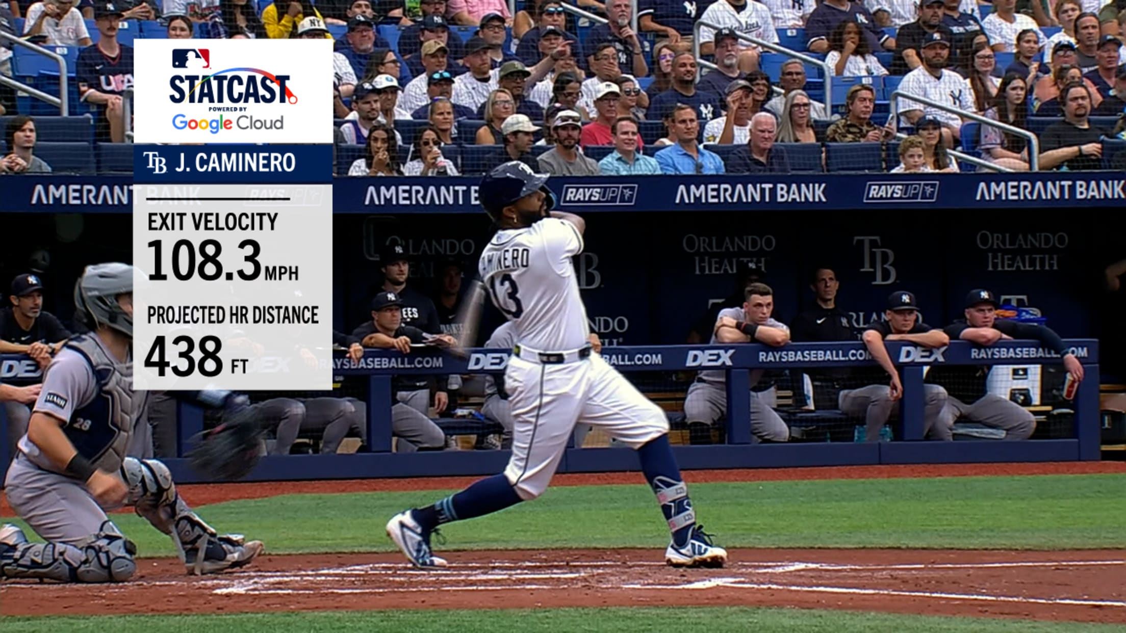 Junior Caminero crushes a 438-foot homer