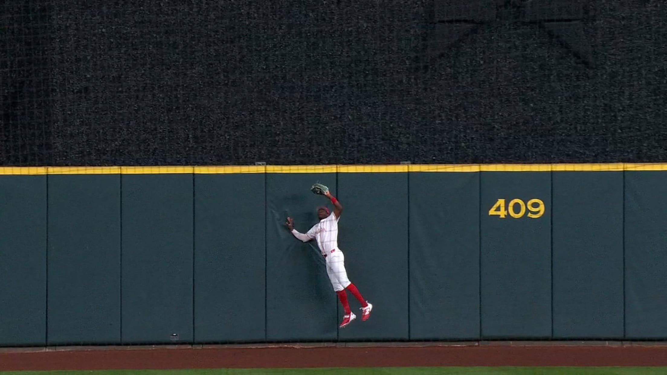 Denzel Clarke's leaping grab