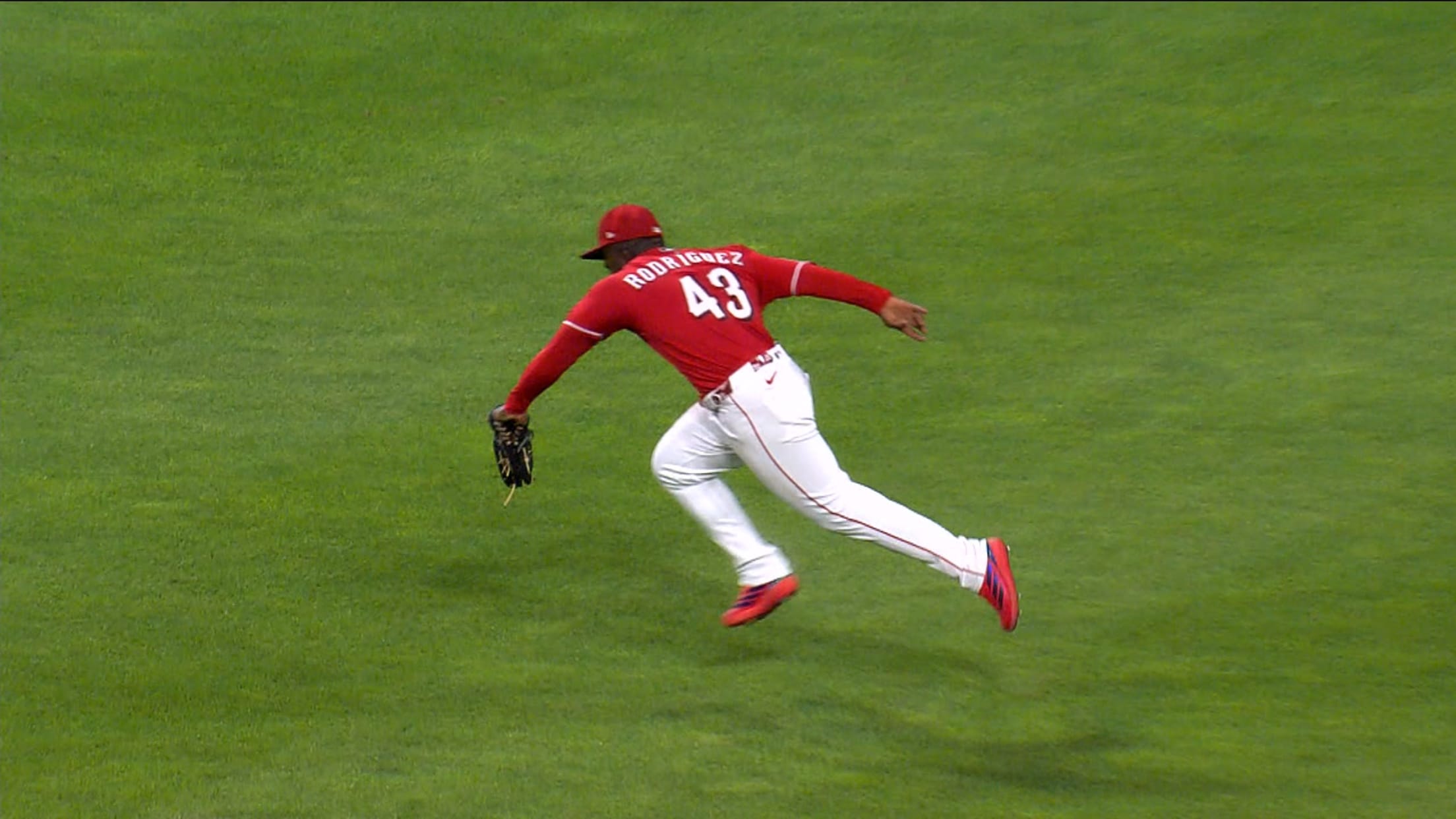 Héctor Rodríguez's nice running catch
