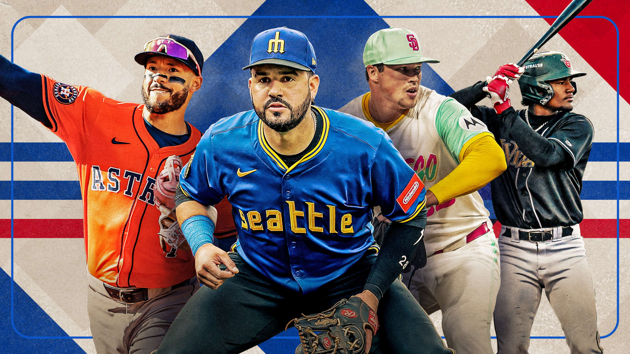 Carlos Correa, Eugenio Suárez, Mason Miller and Leo De Vries 