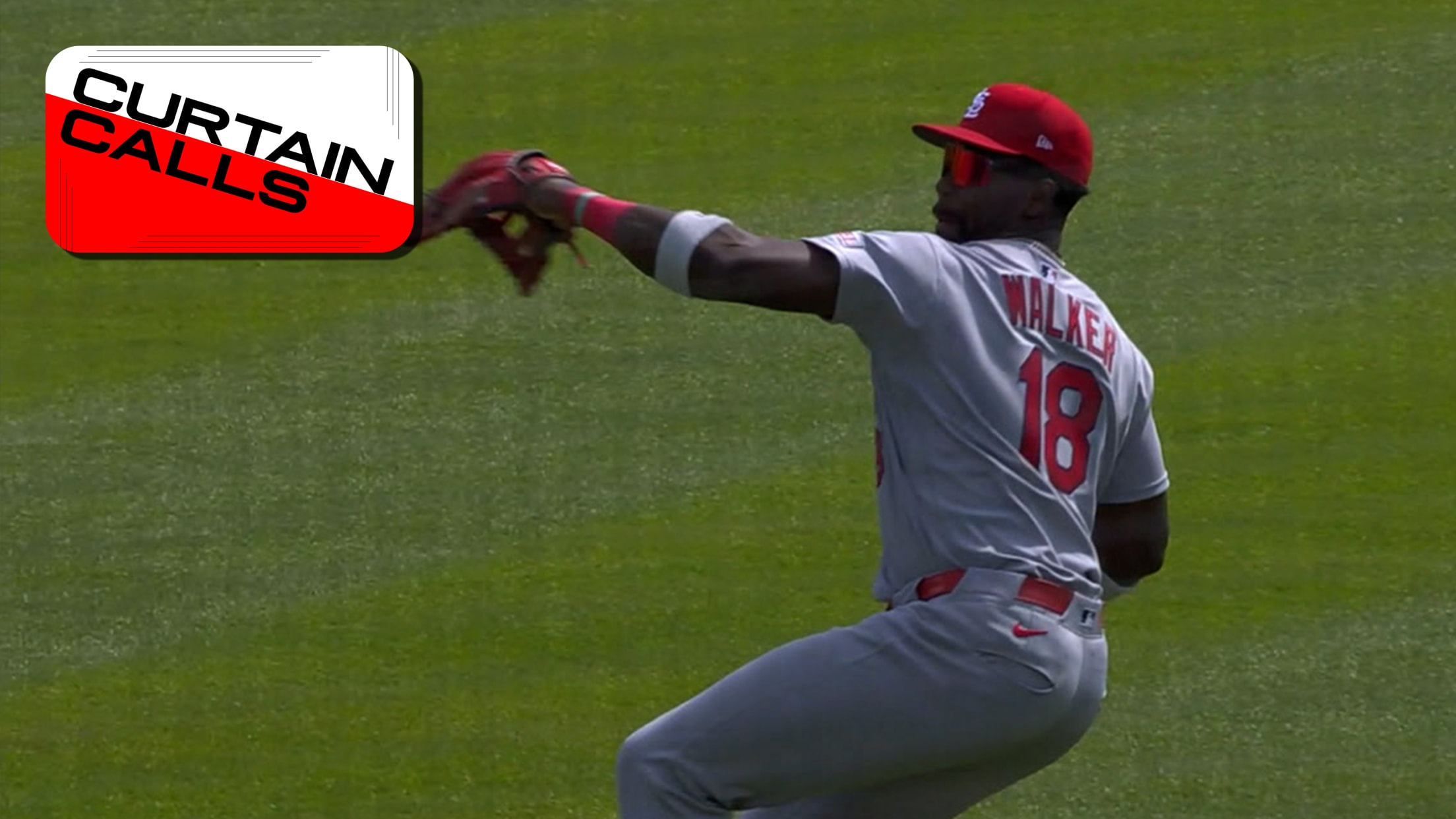 Jordan Walker shows off arm strength to prevent run