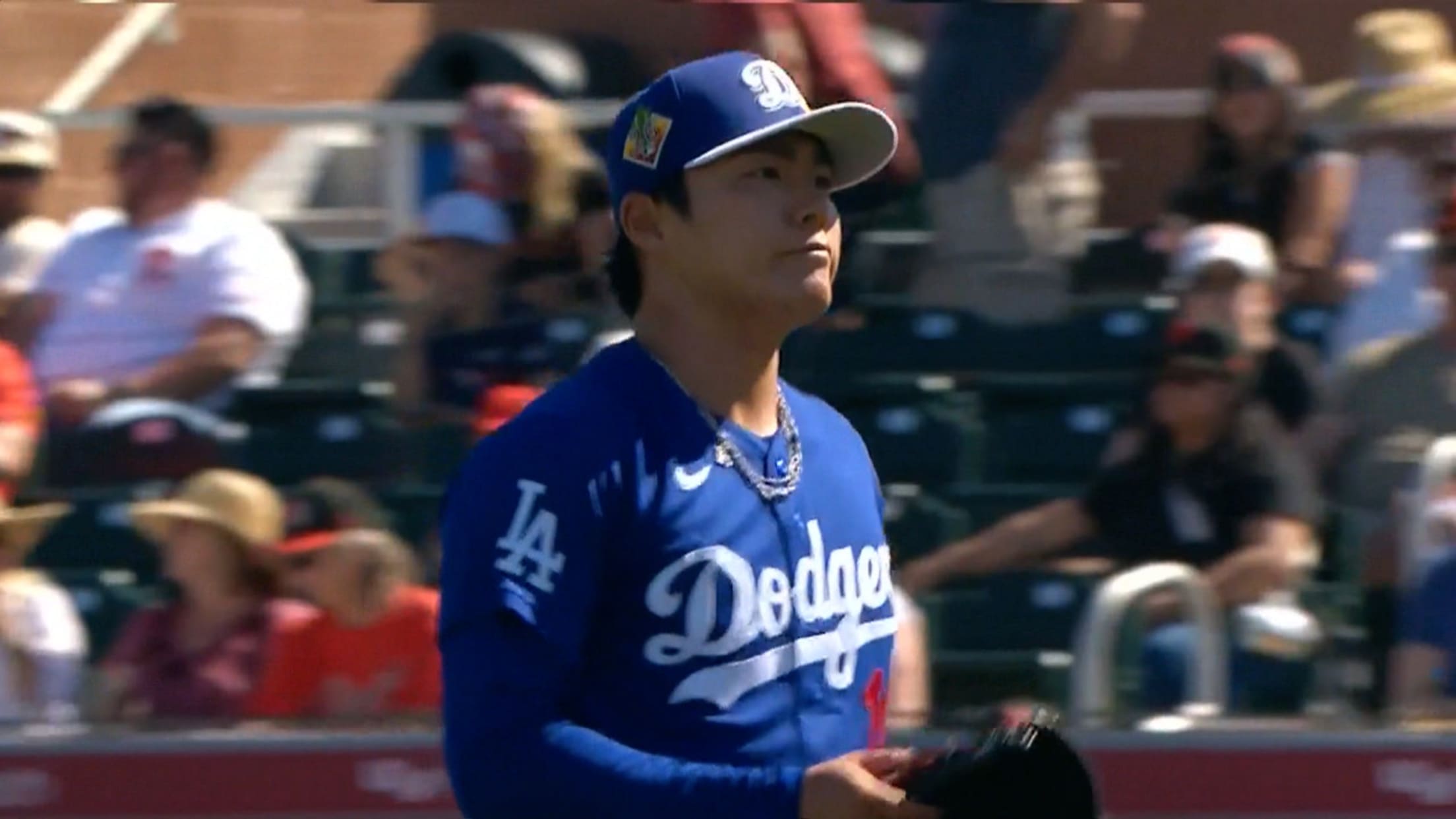 Yoshinobu Yamamoto strikes out four over three