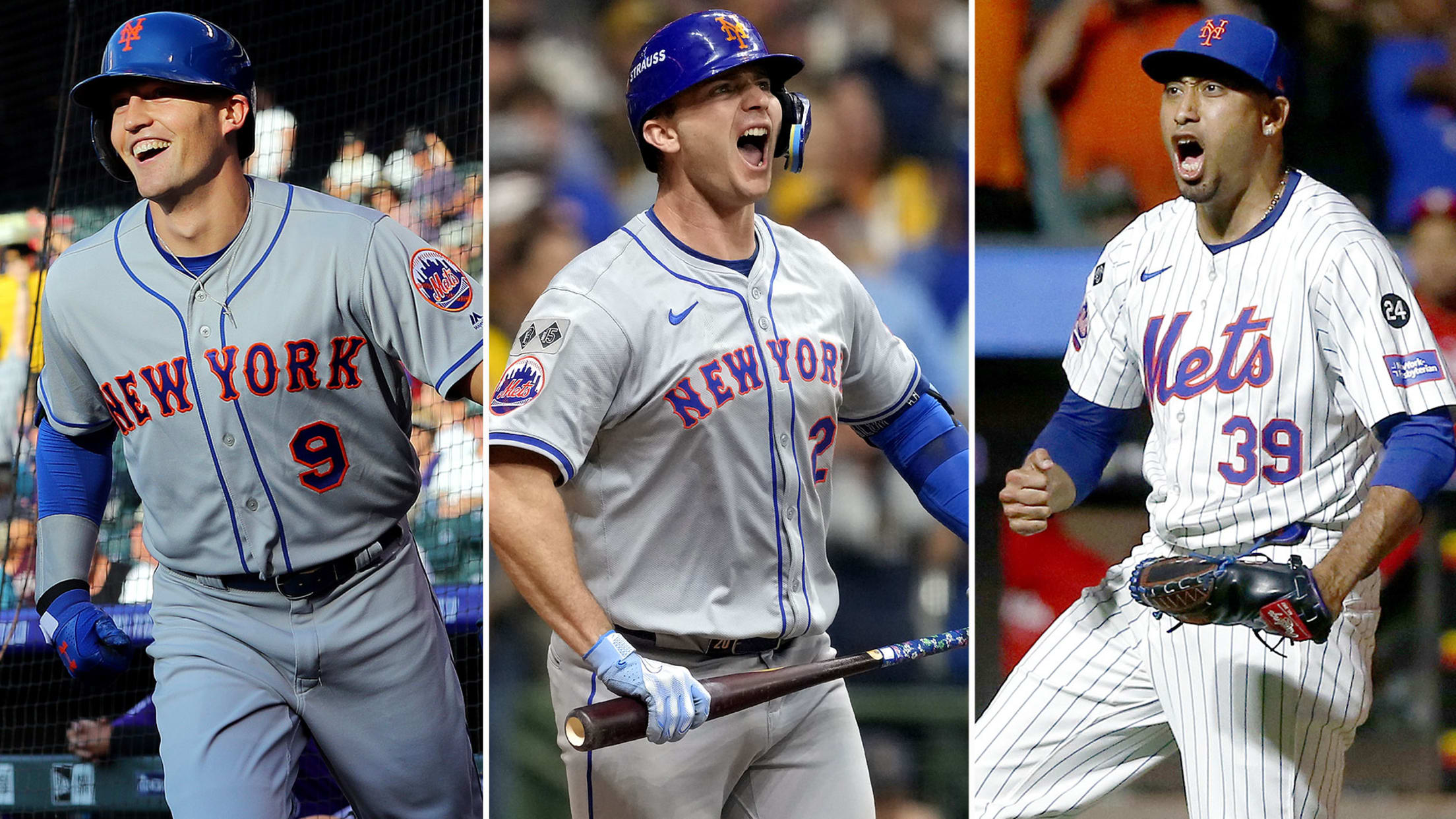 Brandon Nimmo, Pete Alonso and Edwin Díaz