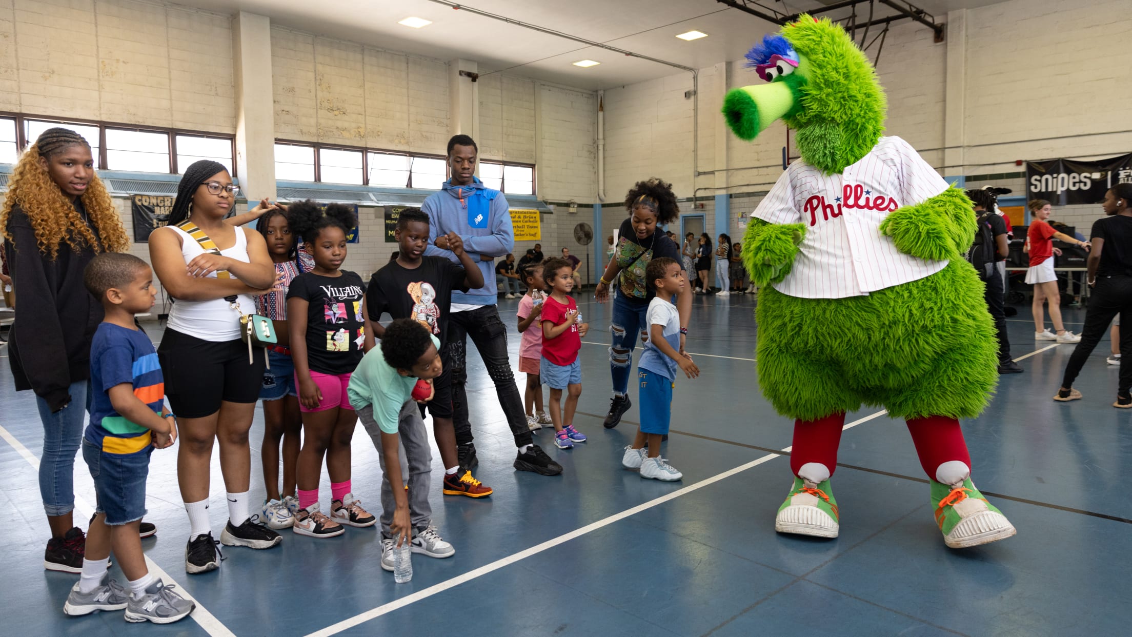 Block Party with Phillies Alumni Mickey Morandini and The Phillie Phanatic