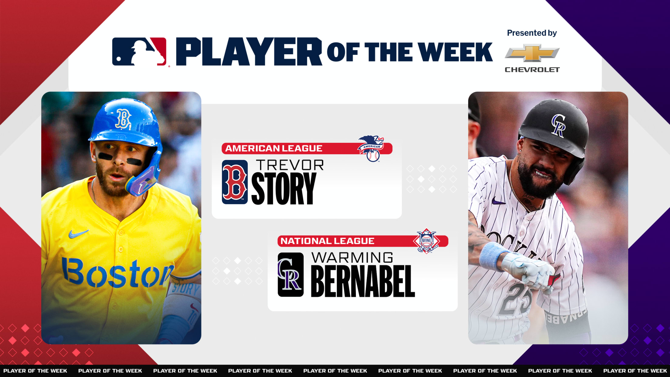 Boston's Trevor Story and Colorado's Warming Bernabel